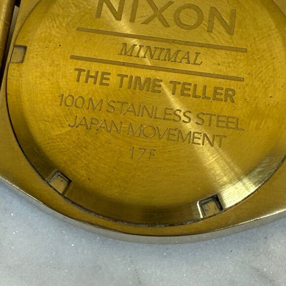 Nixon The Time Teller Gold 100M Mens Stainless Steel Watch - Picture 5 of 6